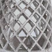 Large Conical Ceramic Lattice Hurricane Lantern