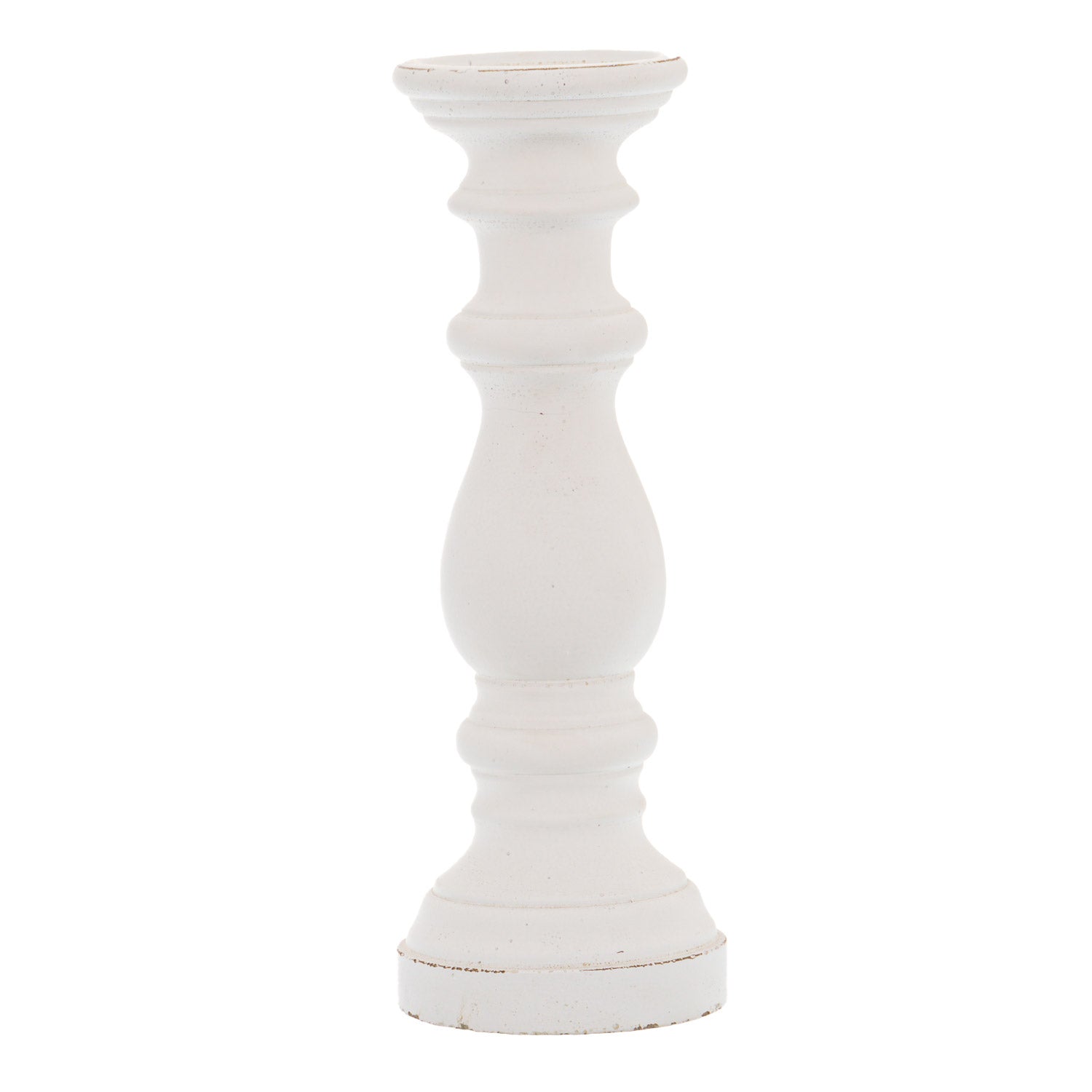 Matt White Ceramic Column Candle Holder