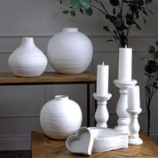 Matt White Ceramic Candle Holder