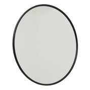 Black Large Circular Metal Wall Mirror