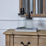 Black Finial Tall Glass Canister