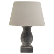 Amalfi Grey Pillar Table Lamp With Linen Shade