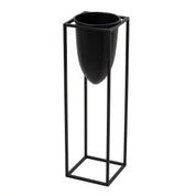 Matt Black Bullet Planter On Black Frame