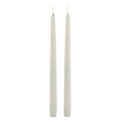 Luxe Collection S/2 Taupe LED Wax Dinner Candles