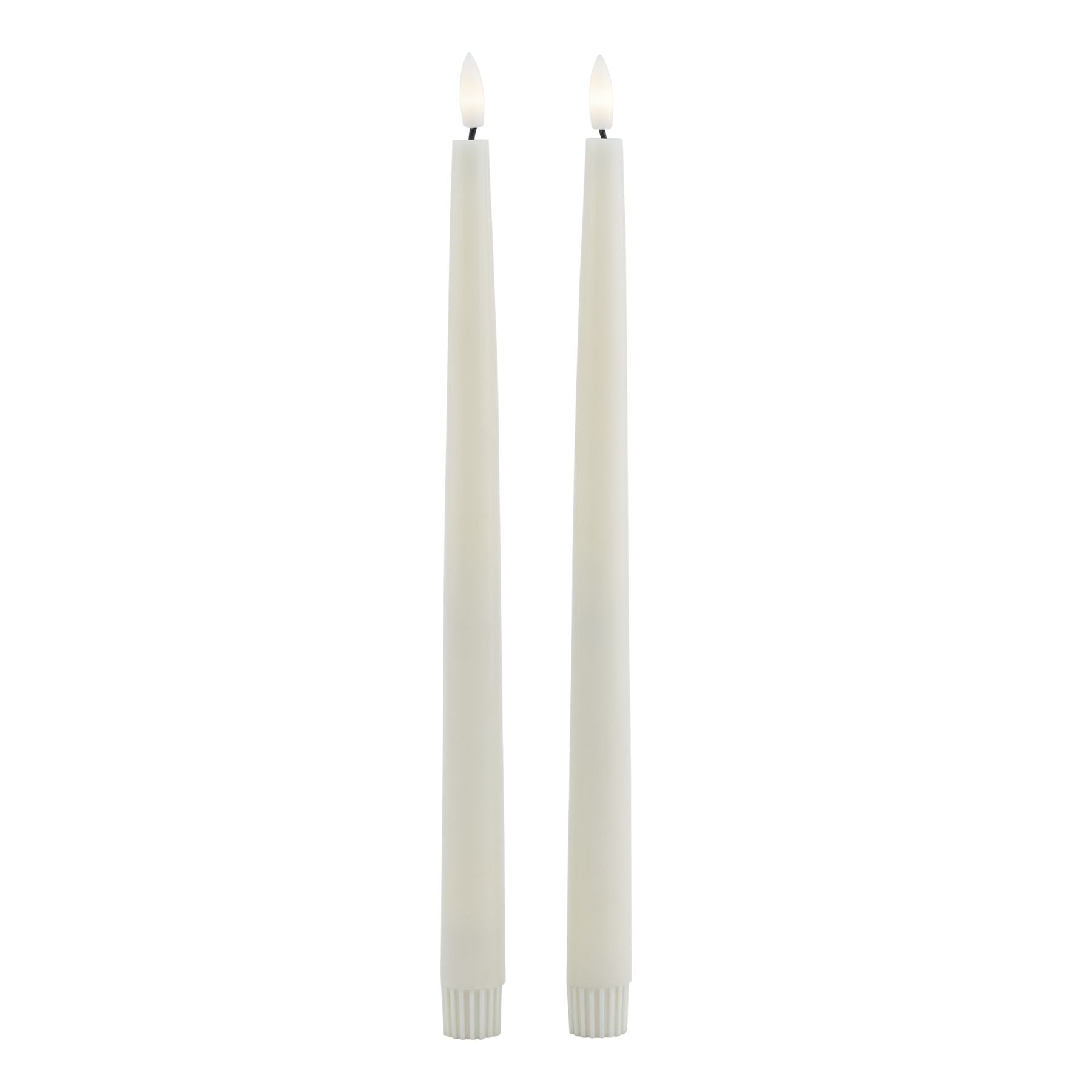 Luxe Collection S/2 Taupe LED Wax Dinner Candles