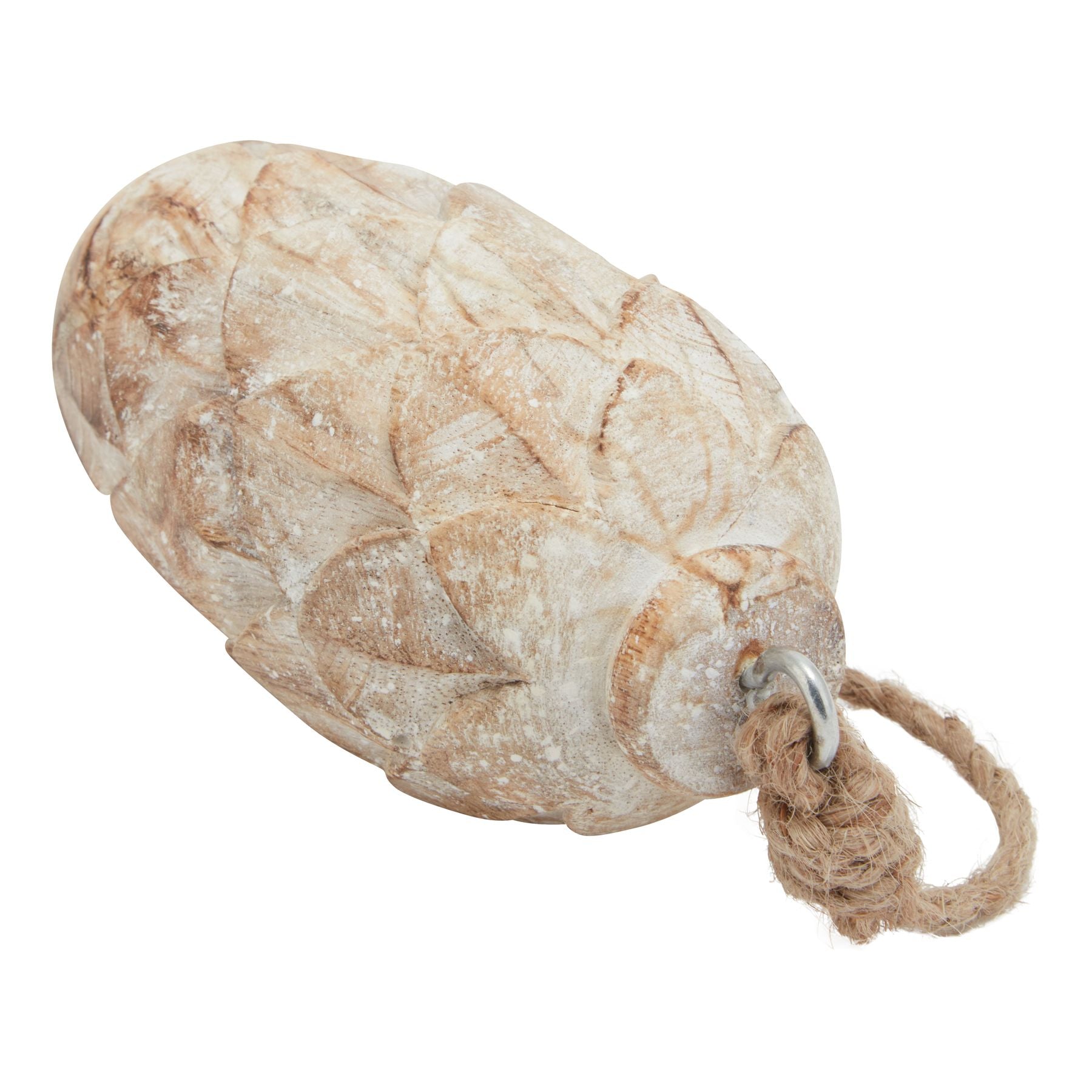 Antique White Wash Pine Cone Bauble