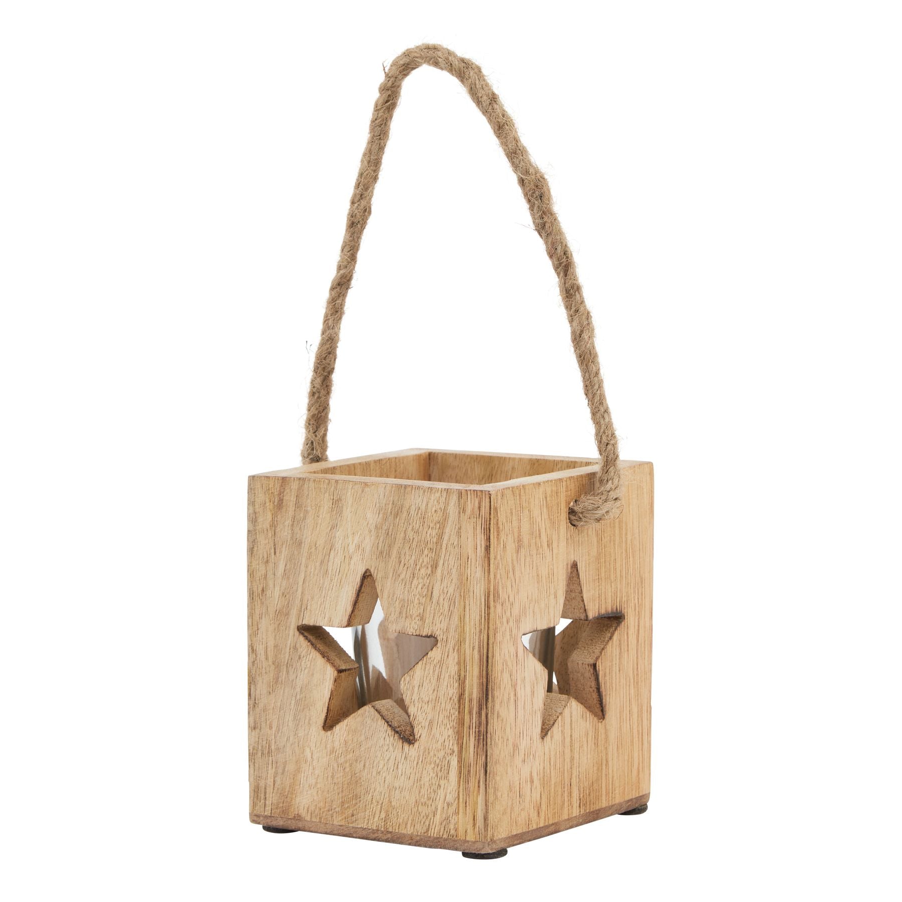 Natural Wooden Small Star Tealight Candle Holder