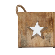 Natural Wooden Star Tealight Candle Holder