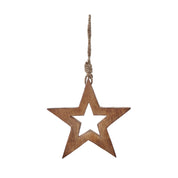 White Wash Collection Wooden Hanging Star Decoration