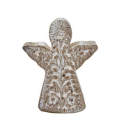 White Wash Collection Patterned Angel Decoration