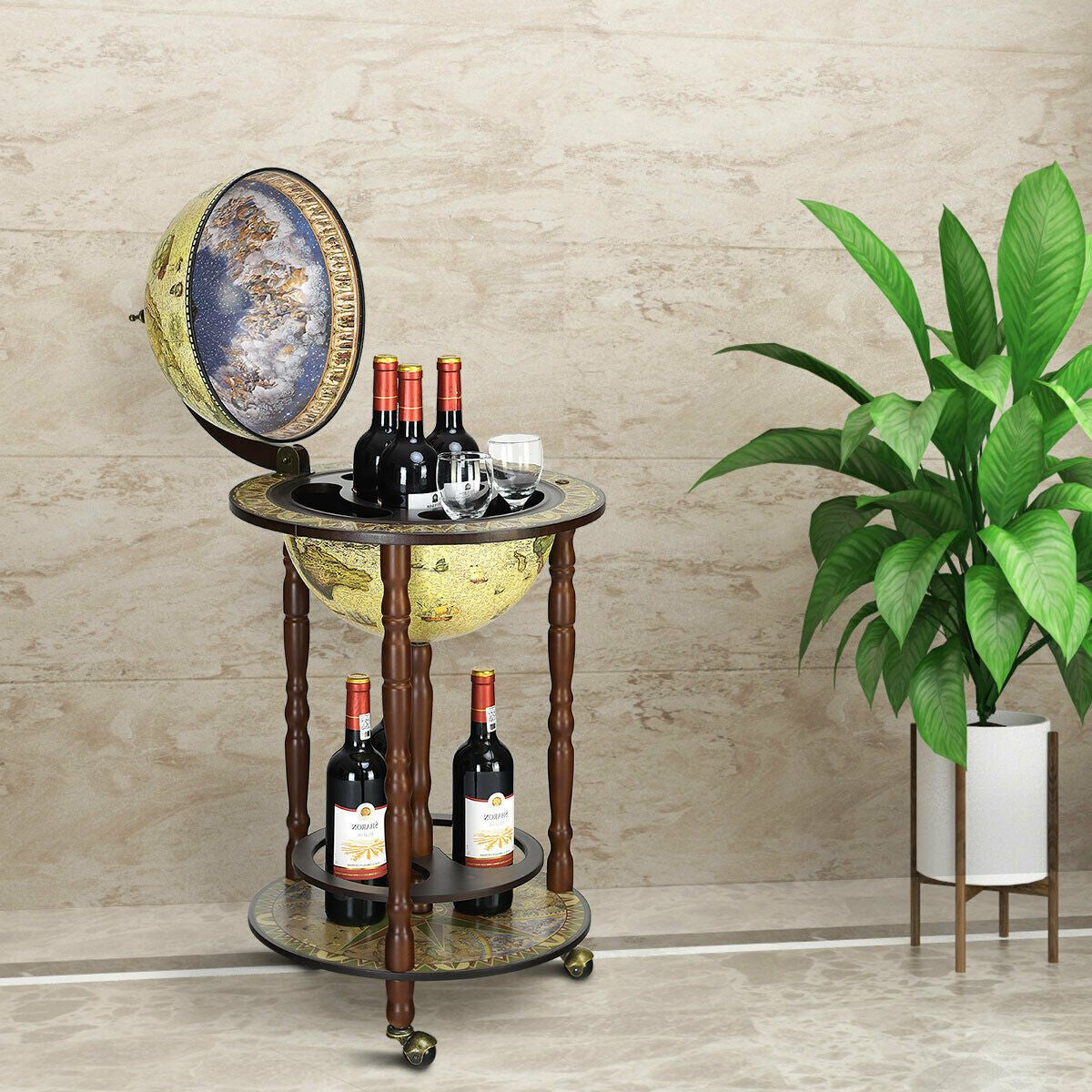 Wooden Globe Drinks Cabinet with Italian Styling