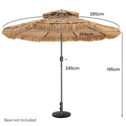 Hawaiian Style Hula Patio Beach Umbrella with 8 Ribs