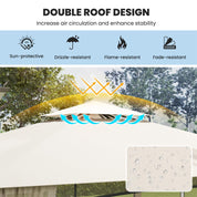 360 X 300Cm Outdoor Patio Gazebo Metal Frame Soft Top Tent with Netting