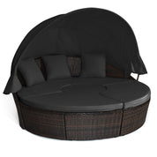 Outdoor Wicker Daybed, Patio round Sectional Furniture Set