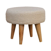 Cream Boucle Petite Footstool