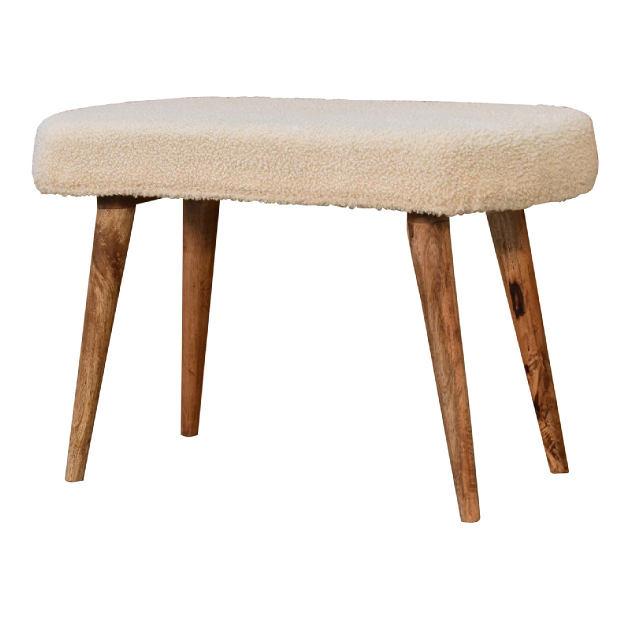 Cream Boucle Nordic Bench