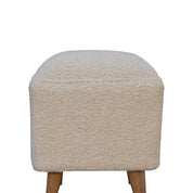 Cream Boucle Squoval Footstool