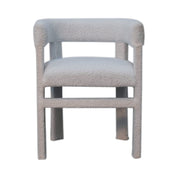 White Boucle Occasional Chair