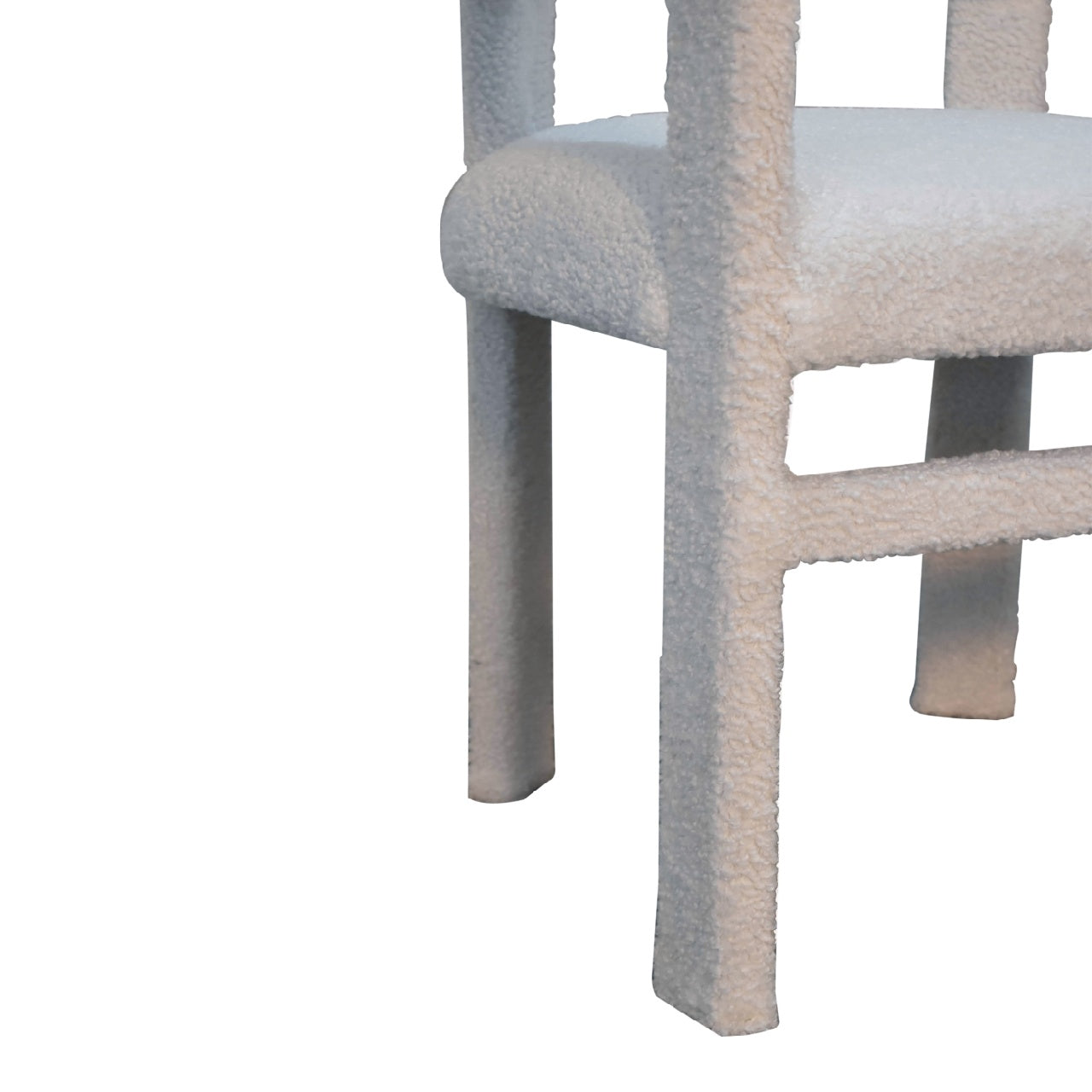 White Boucle Occasional Chair