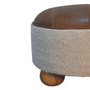 Cream Boucle Buffalo Footstool