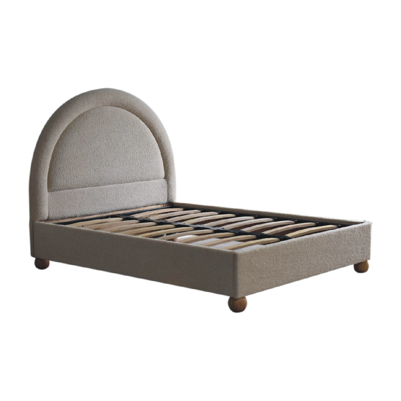 Cream Boucle Double Bed