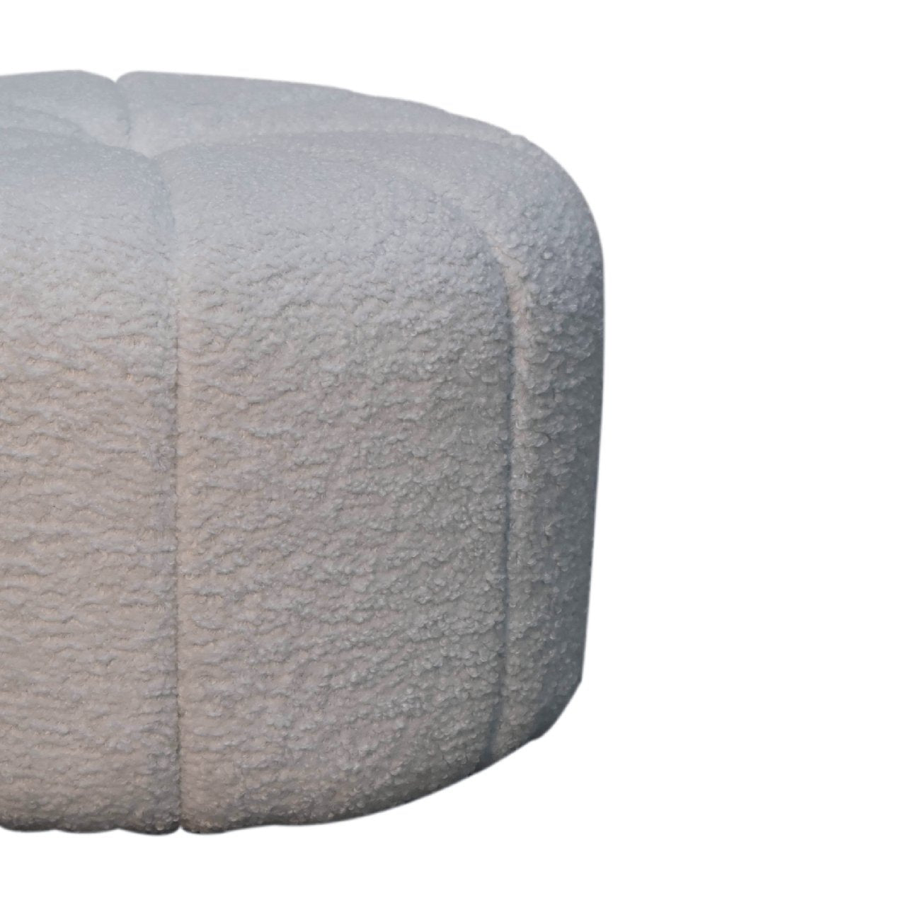 White Boucle Circus Footstool