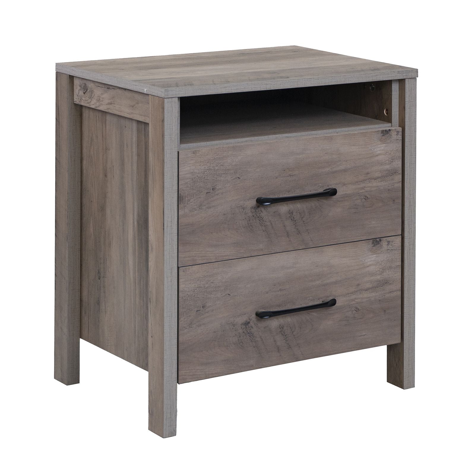 Farmhouse Nightstand Bed Side Table with 2 Drawers