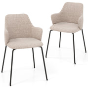 Dining Chairs Set of 2 Upholstered Accent Chairs with Curved Backrest