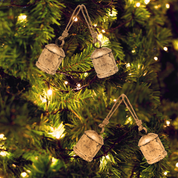 set of 4 Antique Gold Bell Bauble