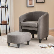 Modern Barrel Chair with Ottoman for Living Room Bedroom Office